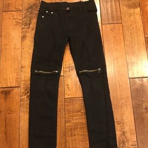 Black youth biker / moto jeans